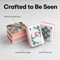 Abalone-Muschelmuster Acryl Amerikanische Mahjong-Steine Luxus-Set für 4 Spieler Handgraviert Bemalt Individuell Angepasst
