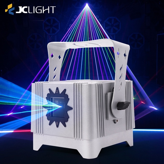 JC Light Newest Outdoor IP65 Waterproof Laser Projector with DMX512 Control Battery Charging RGB Animation 2W/4W Power