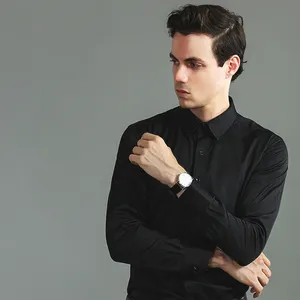 Herren hemd Nicht bügelnd Langarm Stretch Business Shirts Hochwertiges Hochzeits hemd Kurzarm