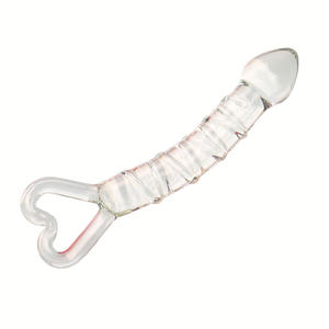 Pene de cristal en forma de corazón, Varita mágica para mujer, tapón Anal con cuentas, juguete sexual para adultos para masturbación de niñas - Product Image 6