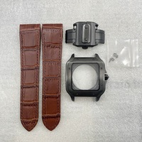 Kit de modification de mouvement NH35 pour montre carrée Seiko, bracelets en cuir, boîtier en acier inoxydable 38 mm, pièces de montre NH35
