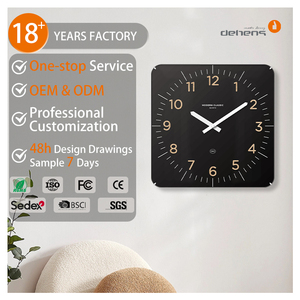 14 Inch Hình Vuông Khách Sạn Thạch Anh Gỗ Đồng Hồ Treo Tường Tùy Chỉnh Mới Lạ Mắt Đồng Hồ Thiết Kế Cho Sống Đen Reed Lớn Đồng Hồ Treo Tường - Product Image 2