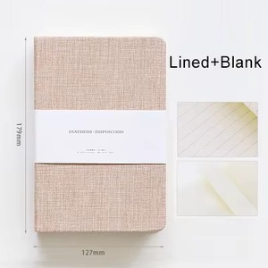 Cubierta de tela gruesa de tapa dura impresa personalizada para cuaderno, cubierta plana de tapa dura, diario de lino, diario de promoción, suministros escolares - Product Image 2