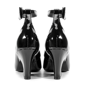 Sandalias de tacón alto con punta en pico y tiras al tobillo para mujer, zapatos de charol brillantes y sexys, zapatos de vestir de verano - Product Image 4