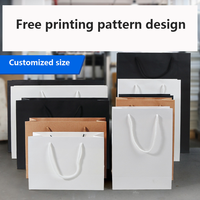 Sacs en papier kraft blancs personnalisés de luxe avec poignées, imprimés avec votre logo, pour vêtements, chaussures, sous-vêtements, cadeaux et artisanat