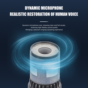 UHFメタルワイヤレスマイクネットワーク有名人ライブkソング屋外ポータブルスピーカーサウンドカードライトマイク付き - Product Image 5
