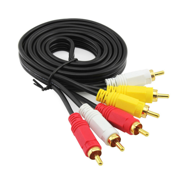 Gold Plated 3 RCA Male to Male Composite Audio Video Cable 1.5m/3m/5m AV Cord for TV DVD Set-Top Box Home Theater