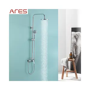 Ares Idealex卸売クロームステンレススチールウォールシャワーコラムシステムレインシャワー蛇口セットバスルーム