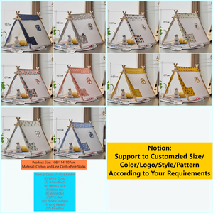 Tienda de interior personalizada Casa de juegos para niños Carpas triangulares Patrón multicolor Tienda de campaña para niños para jugar - Product Image 6