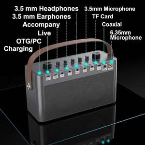 Machine <span class=keywords><strong>de</strong></span> <span class=keywords><strong>karaoké</strong></span> portable Bluetooth MT-VIKI avec 2 micros sans fil + sangle <span class=keywords><strong>de</strong></span> transport, lumières LED, carte TF - Product Image 2