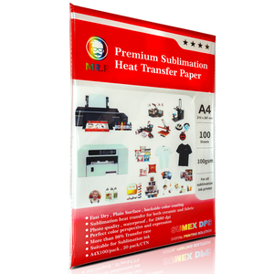 Papier de Transfert Thermique Compatible Sublimation MR.R 100gsm pour Tissus en Polyester et Matériaux de Substrat Rigides Durs - Product Image 1