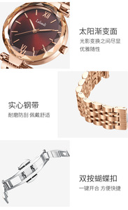 Reloj de Pulsera de Acero para Mujer, Resistente al Agua, con Diseño Redondo y Elegante, Reloj de Cuarzo de Alta Calidad y Temperamento Versátil - Product Image 6