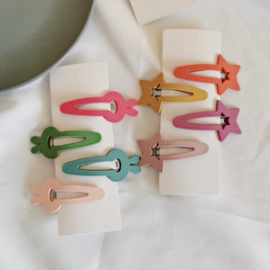 คลิปหนีบผมพลาสติกแบบกลวงสำหรับเด็กผู้หญิงแนวเกาหลีคลิปหนีบผมทรงเรขาคณิตทำจากอะคริลิก BB - Product Image 2