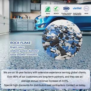 Recubrimiento de Piso con Escamas de Epoxi Muscovita Multicolor Personalizadas, Servicio OEM, Antideslizante, Decorativo, con Virutas de Resina de Vinilo, Muestra Gratuita - Product Image 1