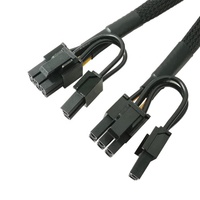 Adaptateur d'alimentation multimédia, 6 broches, femelle à double 8 broches, 18awg, carte mère PCI Express, câble d'extension 3.0, PCIe Riser