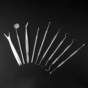 Stainless Steel Dental Tool Set 9 Piece Portable Oral Hygiene Kit For Home Use - Product Image 1