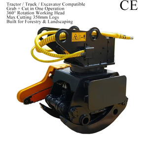 Scie à grappin hydraulique avec barre et chaîne pour excavatrice et grue montée sur tracteur pour la coupe d'arbres - Product Image 1