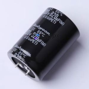Condensateur électrolytique en aluminium à encliquetage 400USG820MEFCSN35X50, composant traversant THT, D35xL50mm 820uF 20% 400V 10mm - Product Image 1