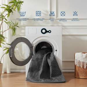 Toptan su geçirmez kir geçirmez yatak koruyucu kapak, derin cep ile kapitone yumuşak mikrofiber yatak pedi (koyu gri) - Product Image 5