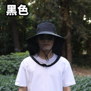 Verano hombres y mujeres Anti-mosquito secado rápido transpirable montañismo <span class=keywords><strong>sombrero</strong></span> de ala ancha gorra de pesca con protección de malla - Product Image 3