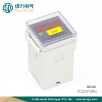 Relé de Tiempo Digital DH48L para Montaje en Panel, AC220V 50Hz, Control Industrial, 0.1s-9999h, Pantalla LED, Memoria de Apagado de 10 Años, Precisión del 0.01%