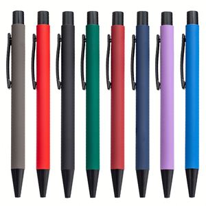X1029 Classically Engraved Logo Multi-color Rubber Click Promotion Business Style Metal <b>Pen</b> for Office & School Writing - Product Image 1
