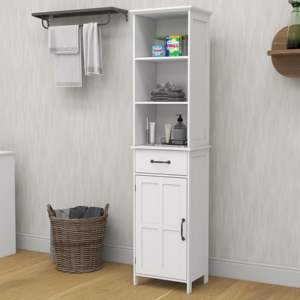 DB Modern White Handmade <b>Living</b> <b>Room</b> Furniture <b>Floor</b> <b>Standing</b> <b>Cabinet</b> with 1 Door and 1 Drawer <b>for</b> General Home Use - Product Image 3