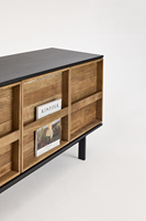 Armoire en orme antique de style champêtre français, buffet rétro minimaliste noir et marron, adapté aux salons