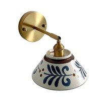 Lampe murale en fer et céramique de style rétro, design minimaliste, pour chambre à coucher, chevet, escalier, coin mural