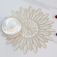 Napperons de table décoratifs en PVC brillant, imitation plumes, réutilisables, écologiques, de haute qualité, résistants à la chaleur
