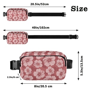 Bolso Bandolera de Nylon para Mujer Aloha, con Estampado de Hibisco, Logotipo Personalizado, Impermeable, Riñonera Deportiva para Correr, Viajes y Deportes - Product Image 3