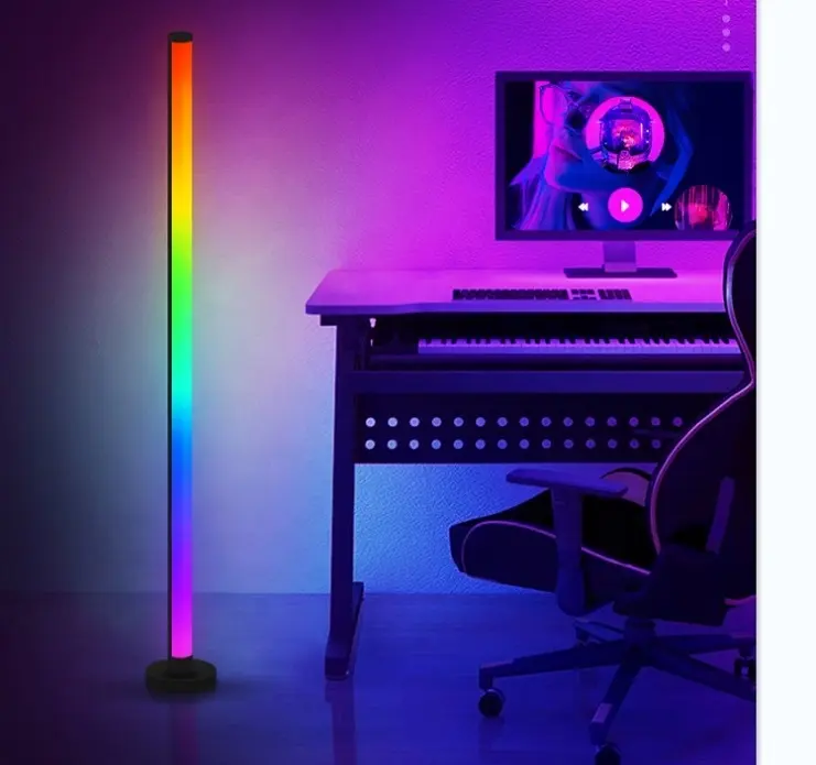 120cm 4ft led corner light magic color floor lamp app control atmosphere magic sound animation for game esports