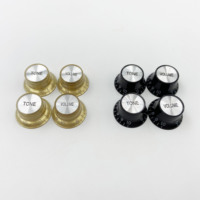 Guitar Accessories 4Pcs Set LP SG Electric Guitar Aluminum Top Speed Knobs 2T2V Volume Tone Potentiometer Control Knobs