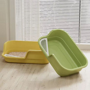 Caja de Arena Clásica Resistente para Gatos, Ecológica, Biodegradable, de Plástico Grueso y Silicona Resistente a Arañazos, para la Eliminación de Desechos de Mascotas - Product Image 1