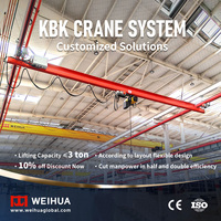 Système de rail flexible, grue électrique monorail, 0,5 tonne, 1 tonne, 2 tonnes, 3 tonnes, grue suspendue modulaire à suspension simple, prix