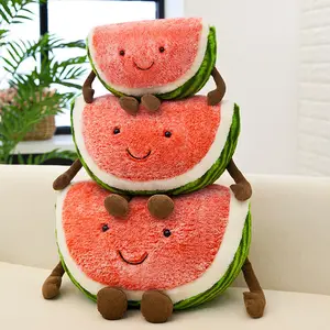 Simulatie Fruit Knuffels Thuiskantoor Auto Decoraties Kinderen Geschenken Gevulde Kussen Pluche Watermeloen Kersen Speelgoed