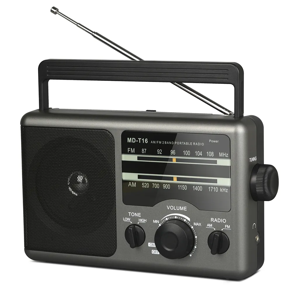 Draagbare Ac Transistor Radio Am Fm Radio Met Batterijen