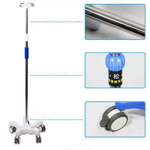 Jiaxin Stainless Steel Infusion Stand Height Adjustable Mobile IV Pole Drip Holder Hospital Use - Product Image 3