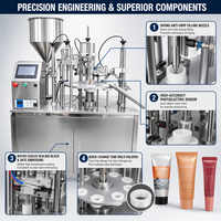 Machine de remplissage et de scellage automatique de tubes pour crèmes vitaminées, crèmes à base de plantes, gels solaires et lotions
