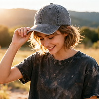Casquette de baseball de luxe en denim sergé délavé bleu uni, douce, réglable, décontractée, pour l'extérieur, avec visière pare-soleil, personnalisable avec image sportive