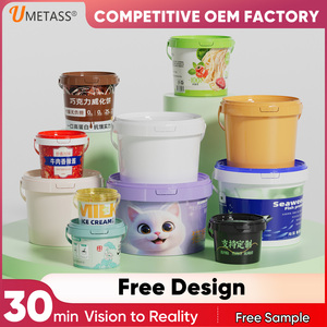 Bán Buôn Tamper Rõ Ràng Thực Phẩm Rỗng Xô Nhựa Tùy Chỉnh Lưu Trữ Kín Rõ Ràng Nhựa Xô Với Nắp - Product Image 2