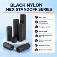 Entretoises hexagonales en nylon noir M2 M3 M4, mâle-femelle, pour isolation de carte mère PCB, support de poteau, vis et écrou