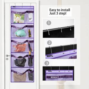 Weekly Kids Closet Organizer with Monday to Friday School Clothing Storage Hanging Hanging Clothes Jewelry Storage Tool for Kids - Product Image 3