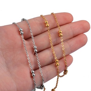 Collar de cadena con cuentas de acero inoxidable de nueva moda para hombres y mujeres. - Product Image 5