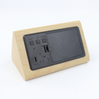 Nouveau design Offre Spéciale réveil numérique led en bois intelligent créatif avec heure, date, température, luminosité chaude et humidité