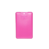 Flacon pulvérisateur jetable de 15 ml format carte de crédit avec pompe et impression sérigraphique, emballage recyclable pour désinfectant pour les mains