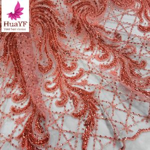 <span class=keywords><strong>Haut</strong></span> de gamme africain lourd 3d perlé paillettes <span class=keywords><strong>dentelle</strong></span> haute qualité broderie <span class=keywords><strong>dentelle</strong></span> robe tissu pour 5 Yards Aso Ebi HY1352-6 - Product Image 4