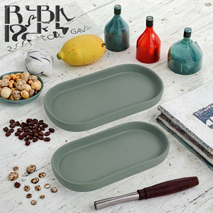 Elegant Modern Ceramic Handmade Oval 2pcs Tray Telazzo Multi-Functional Jewelry Organizer Watch Key Holder Decorative Serving - Product Image 3