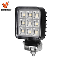Luz de Trabajo Profesional Cuadrada de 3.9 Pulgadas, 54W, con LED OSRAM de 6000K, Haz de Luz Amplio, para Uso Marino y de Construcción, YW-0806A-4-54