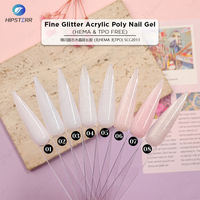 Nouveautés OEM Marque privée Gel dur pailleté rose Acryl Gel UV LED Paillettes fines Acrylique Poly Gel d'extension d'ongles Polygels